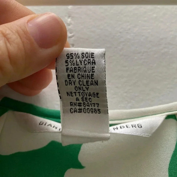 DVF - Green Ginko Print Silk Dress - Picture 5 of 10